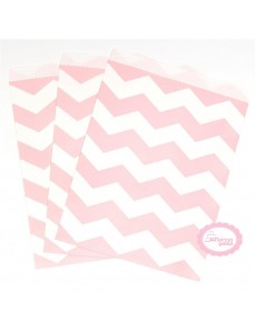 Sacos Papel Chevron Rosa Claro
